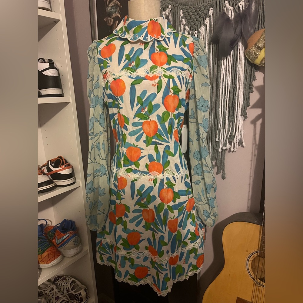 Never Fully Dressed printed cotton dress with collar. NWT Size 12 UK/8 US